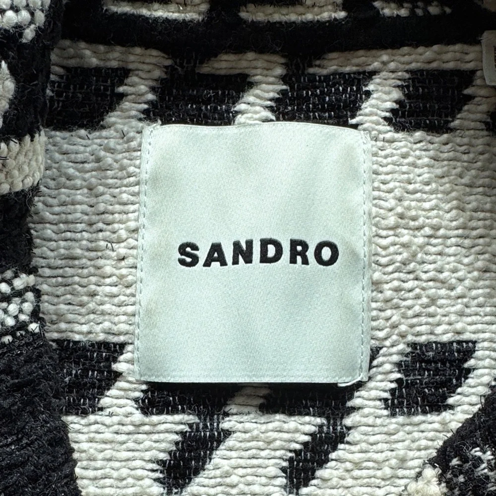 Sandro Monochrome Houndstooth Blazer - Picture 2 of 6